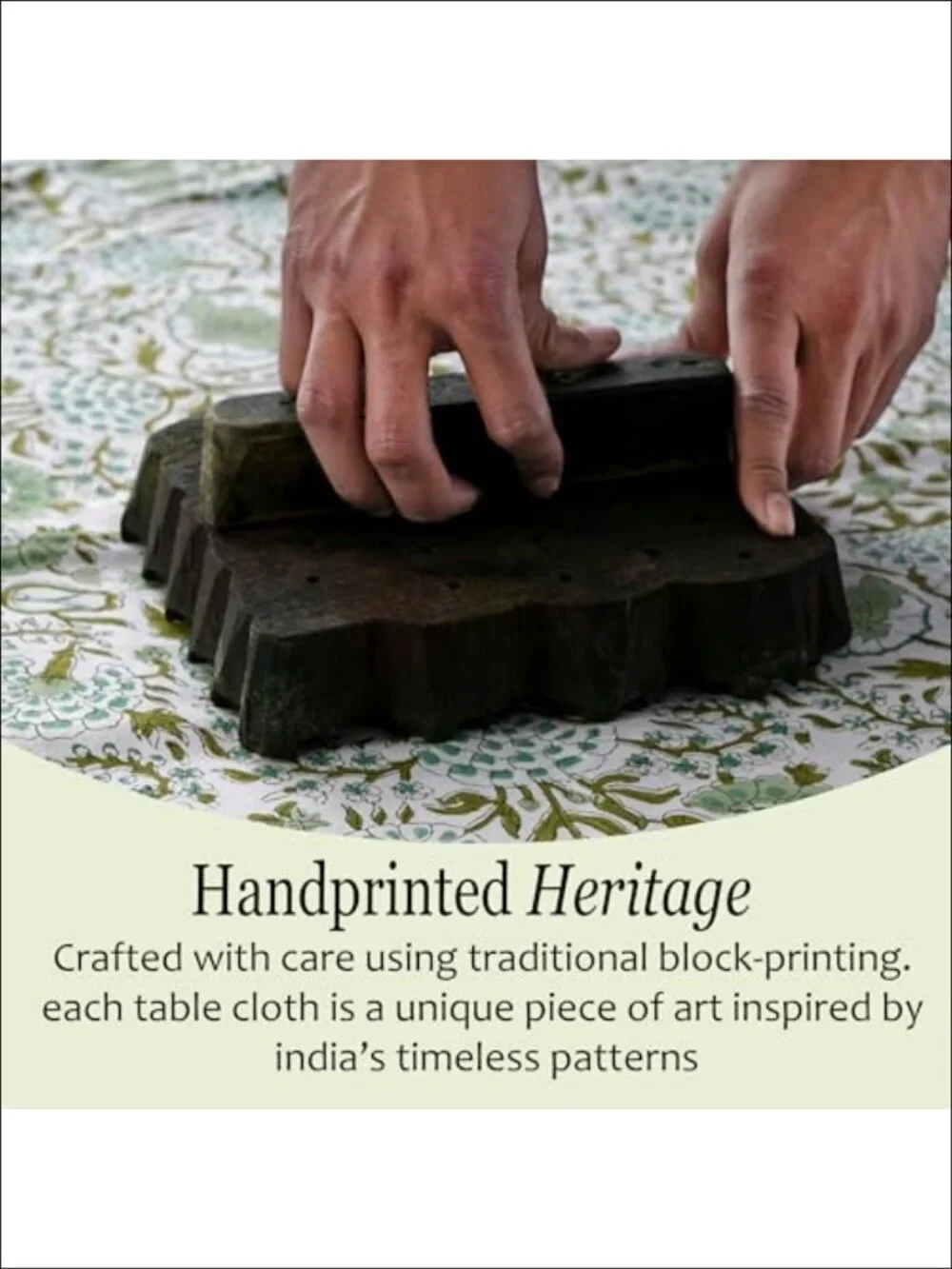 Hand Block Print 100% Cotton Tablecloth 60x60 Square Dining Table Cover